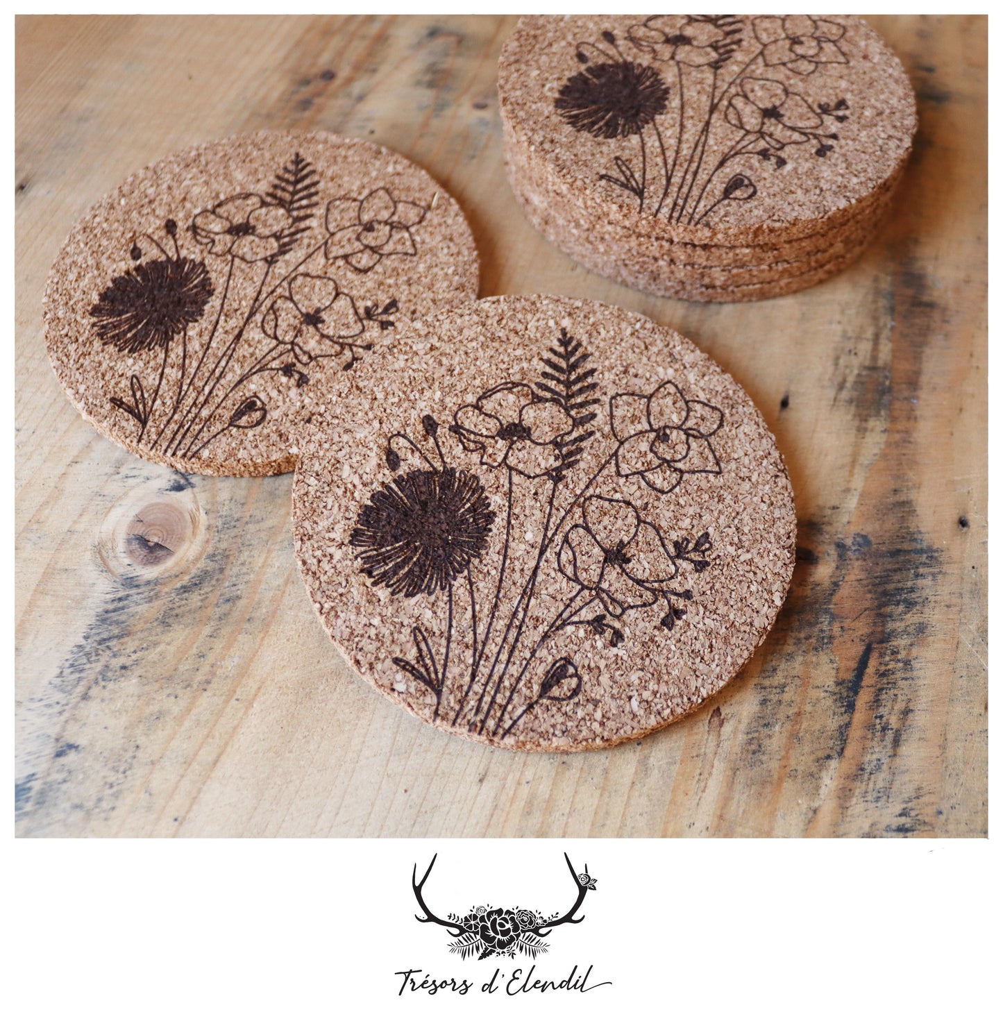 Dessous de verre fleuris