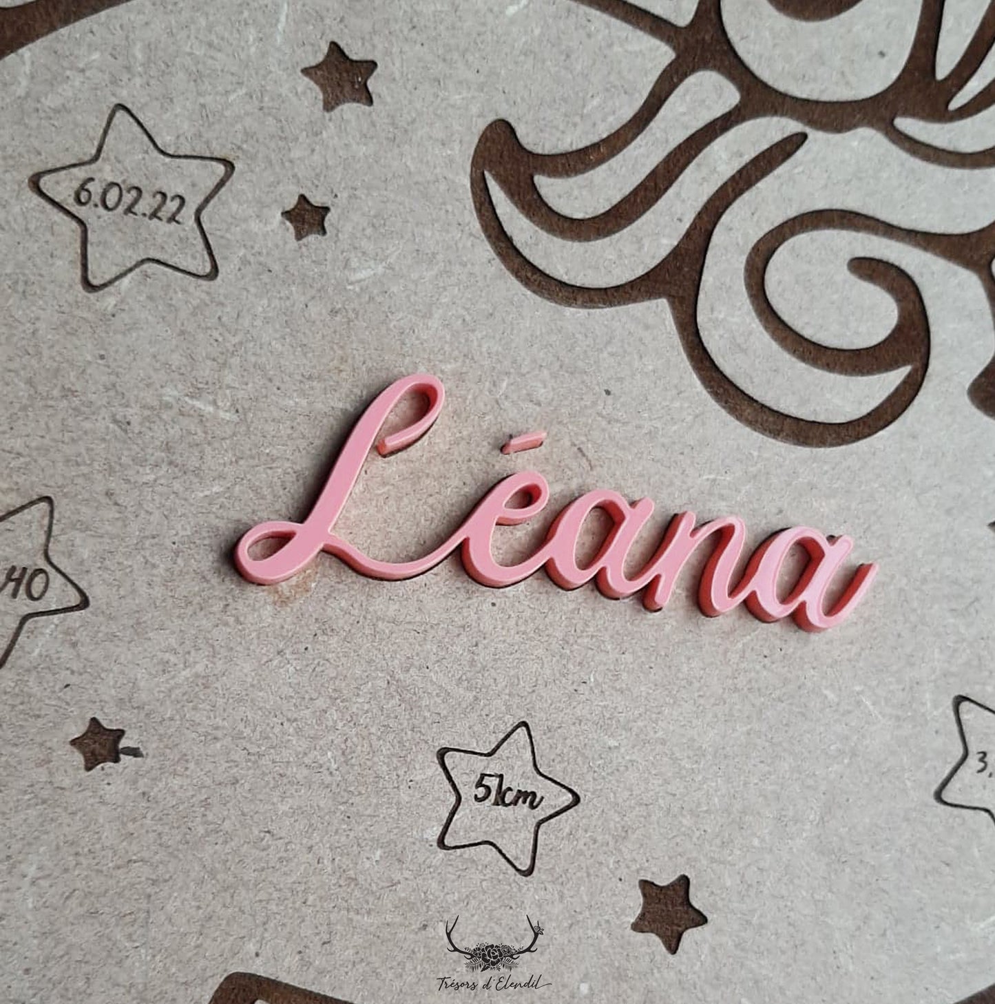 Plaque de naissance licorne personnalisable