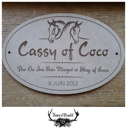 Plaque de box personnalisable