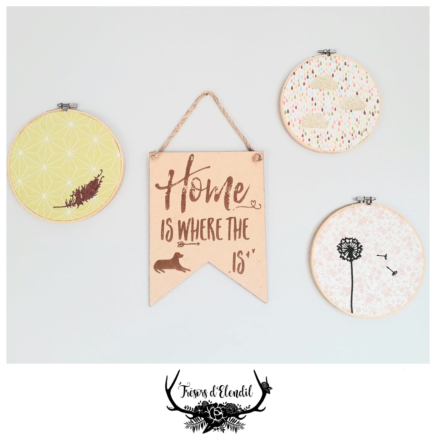 Pancarte "home is where the dog is"