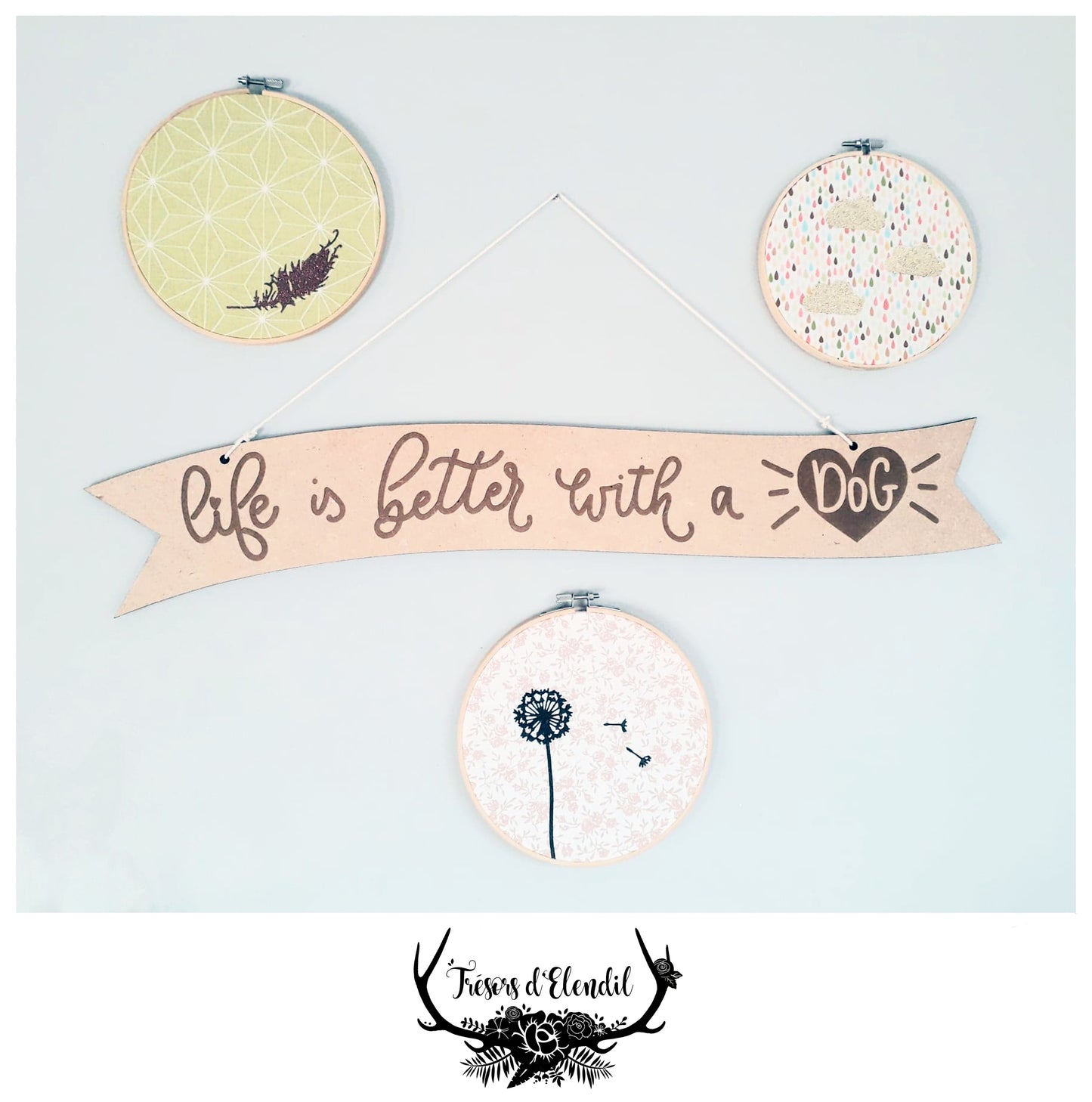 Pancarte "life is better with a dog"