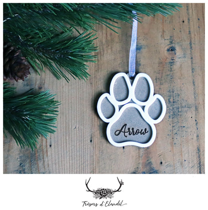 Décoration de sapin personnalisable - patte de chien